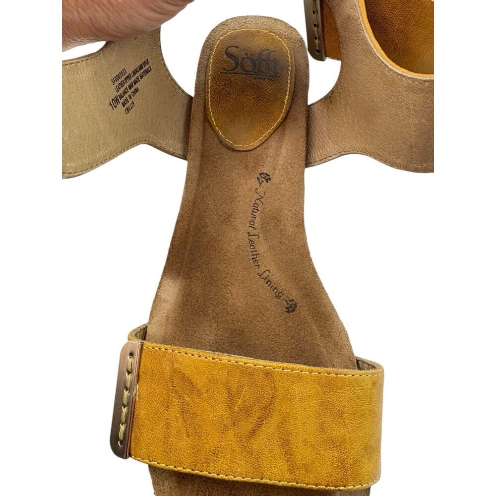 *Sofft Verdi Comfort Sandals Womens 10W Mustard Yellow Hook & Loop Coastal Beach - Picture 12 of 15